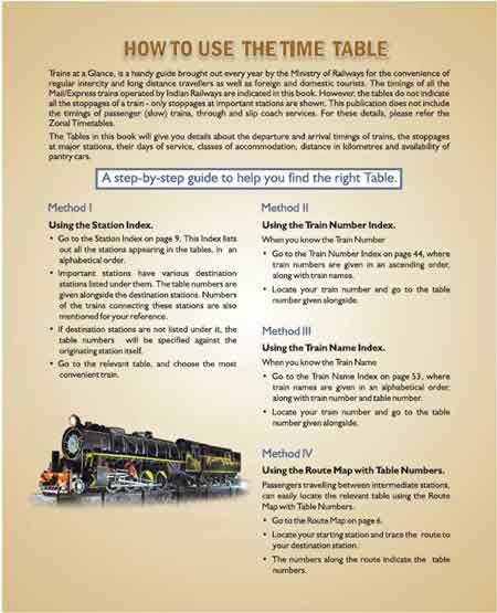 main section of rly time table